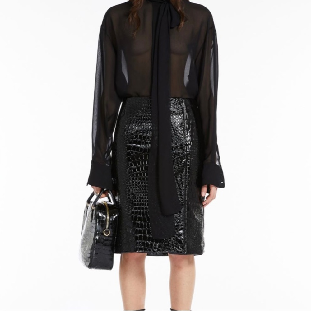 Beautiful Vegan Friendly Python Pencil Skirt In B… - image 5